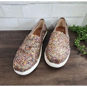 Toms Alpargatas Rainbow Glitter Shoes Girls Kids Size 6Y Slip On‎ Sparkly